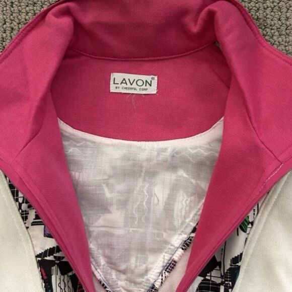 Vintage 90’s Pullover LAVON Cheerful Corp Abstract Funky 1/2 Zip Women’s Large - Picture 3 of 6